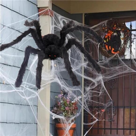 Halloween Spider Decor, Giant Spider Decorations Outdoor Halloween Decorations - Picture 4 of 8
